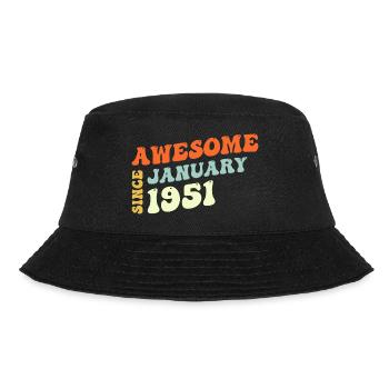Groovy 72 Years Old Awesome Since January 1951 - Bucket Hat - black - Front - Lela (165cm)