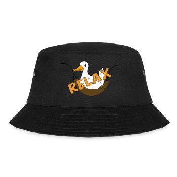 Lustige Ente Spruch Relax - Bucket Hat - Schwarz - Vorne - Lela (165cm)