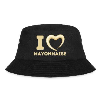 I LOVE MAYO | Mayonnaise Fan - Bucket Hat - black - Front - Lela (165cm)