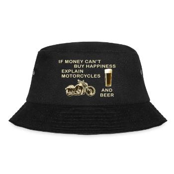 Motorrad und Bier - Bucket Hat - Schwarz - Vorne - Lela (165cm)