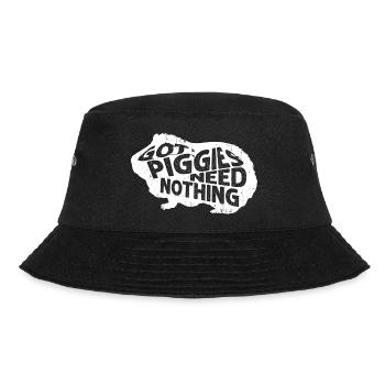 Got Piggies, Need Nothing Cavy Lover Guniea Pig Ro - Bucket Hat - black - Front - Lela (165cm)