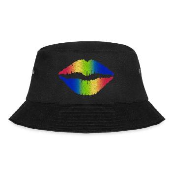Rainbow Lips Pride - Bucket Hat - Schwarz - Vorne - Lela (165cm)