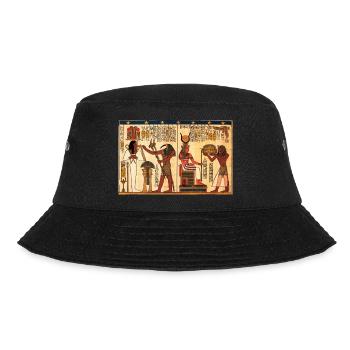 Altägyptische Hiroglyphen - Bucket Hat - Schwarz - Vorne - Lela (165cm)