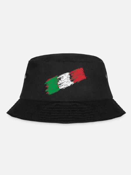 Italien Flagge Kursiv - Bucket Hat - Schwarz