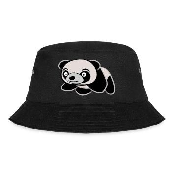 Panda große Augen niedlich Baby Pandabär Wildtiere - Bucket Hat - Schwarz - Vorne - Lela (165cm)