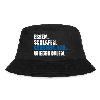 Griechen Grieche Griechenland - Bucket Hat - Schwarz - Vorne - Lela (165cm)