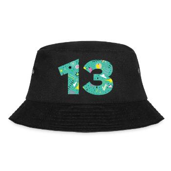 Personalisierte Nummer zum 13-jährigen Jubiläum - Bucket Hat - Schwarz - Vorne - Lela (165cm)