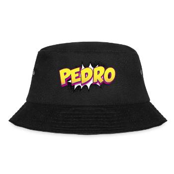Pedro Custom Name Comic Book Style Pop Art, Pedro - Bucket Hat - black - Front - Lela (165cm)