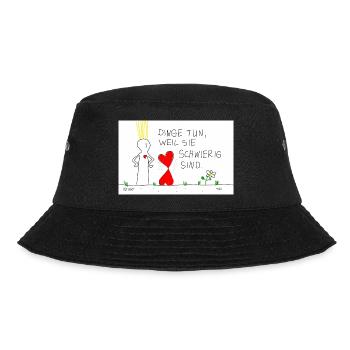 Dinge tun, weil sie schwierig sind. - Bucket Hat - Schwarz - Vorne - Lela (165cm)