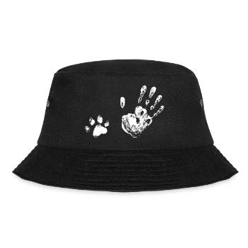 Footprint Human and Paw - Animal Lover - Bucket Hat - black - Front - Lela (165cm)