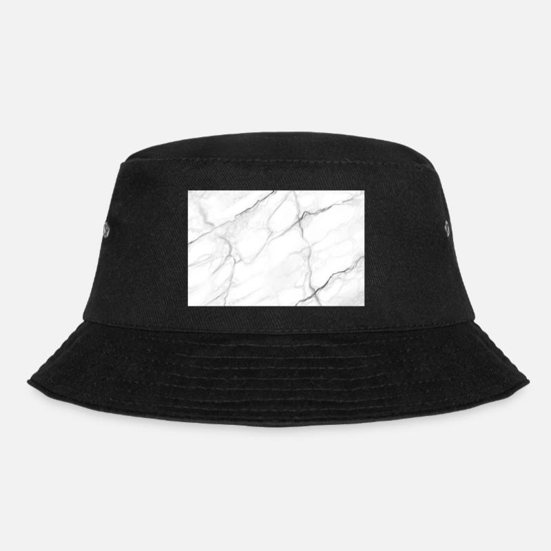 Weißer Marmor - Bucket Hat - Schwarz