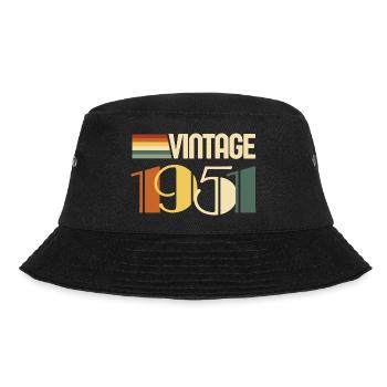 Vintage 1951 - 1951 Anniversary Gift - Bucket Hat - black - Front - Lela (165cm)