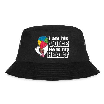 Luftballon Autist Autism Voice Herz Puzzleteil - Bucket Hat - Schwarz - Vorne - Lela (165cm)