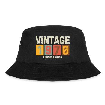 Vintage 1970 Limited Edition Classic birthday gift - Bucket Hat - black - Front - Lela (165cm)