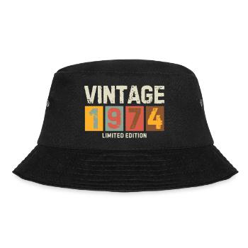 VINTAGE 1974 LIMITED EDITION Birthday gift idea - Bucket Hat - black - Front - Lela (165cm)