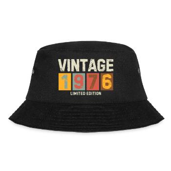 Vintage 1976 Limited Edition Classic birthday gift - Bucket Hat - black - Front - Lela (165cm)