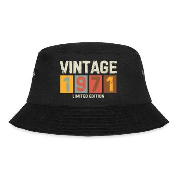 Vintage 1971 Limited Edition Classic birthday gift - Bucket Hat - black - Front - Lela (165cm)