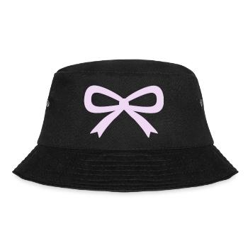 Fliederfarbene Schleife - Bucket Hat - Schwarz - Vorne - Lela (165cm)