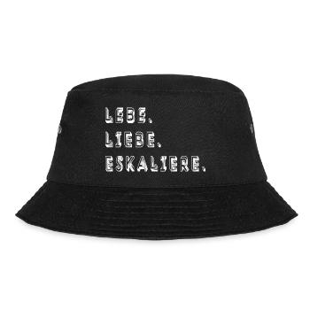 lebe liebe eskaliere fun potschertes lebn party - Bucket Hat - Schwarz - Vorne - Lela (165cm)