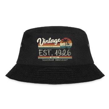 1926 Born Vintage Birthday Gift - Bucket Hat - black - Front - Lela (165cm)