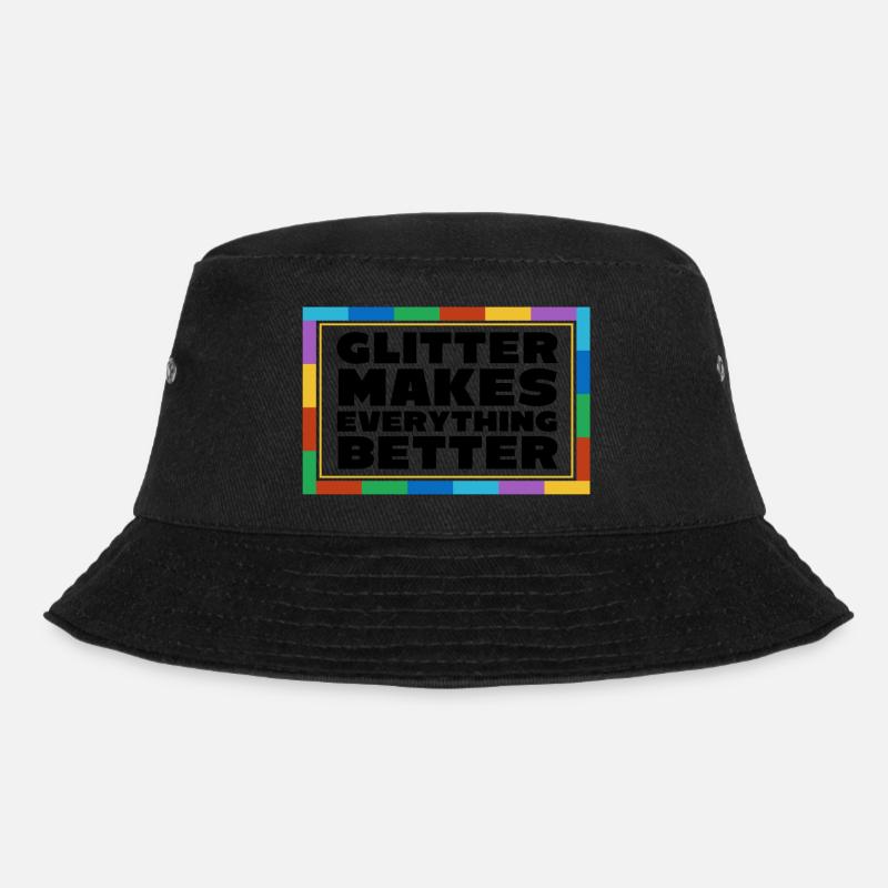 Glitzer - Bucket Hat - Schwarz