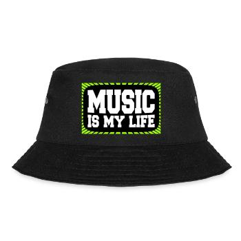 Music Is My Life Musik Ist Mein Leben Liebe Spruch - Bucket Hat - black - Front - Lela (165cm)