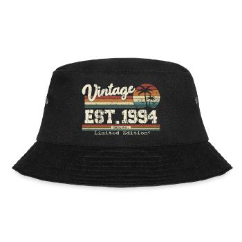 1994 Vintage Vintage Retro Birthday Gift - Bucket Hat - black - Front - Lela (165cm)