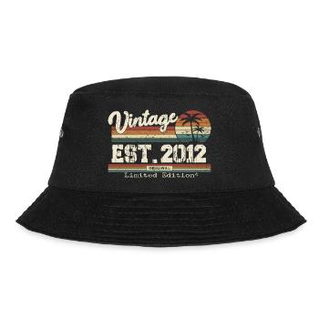 2012 Vintage Vintage Retro Birthday Gift - Bucket Hat - black - Front - Lela (165cm)