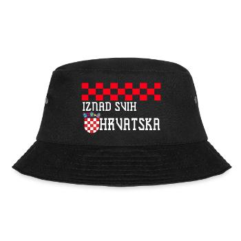 Kroatien hrvatska kroatien hrv hr zagreb geteilte Flagge - Bucket Hat - Schwarz - Vorne - Lela (165cm)
