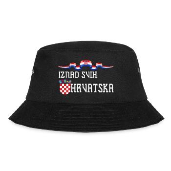 Kroatien hrvatska kroatien hrv hr zagreb geteilte Flagge - Bucket Hat - Schwarz - Vorne - Lela (165cm)