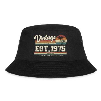 1975 Vintage Vintage Retro Geburtstagsgeschenk - Bucket Hat - Schwarz - Vorne - Lela (165cm)