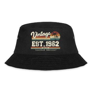 1962 Vintage Vintage Retro Geburtstagsgeschenk - Bucket Hat - Schwarz - Vorne - Lela (165cm)