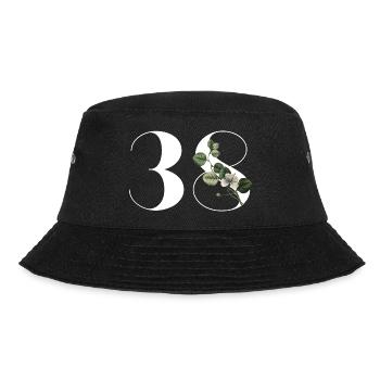 Nummer 38 Blumengrün - 38. Blumengeburtstag - Bucket Hat - Schwarz - Vorne - Lela (165cm)