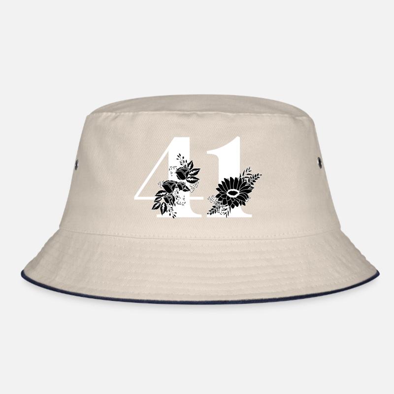 Nummer 41 Schwarze Blumen - 41. Blumengeburtstag Bucket Hat
