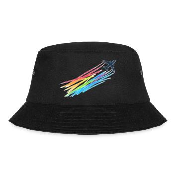 Rainbow Machine - Bucket Hat - Schwarz - Vorne - Lela (165cm)