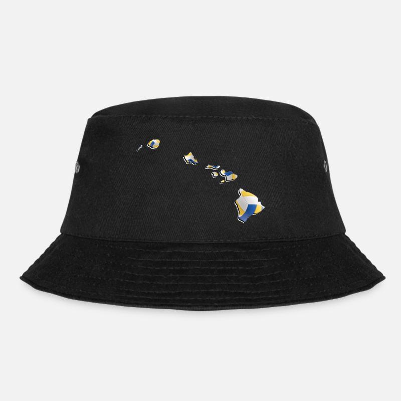 Echter Volleyball in der Hawaii State Landkarte - Bucket Hat - Schwarz