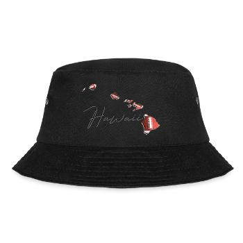 Echter Football in der Hawaii State Landkarte HI - Bucket Hat - Schwarz - Vorne - Lela (165cm)
