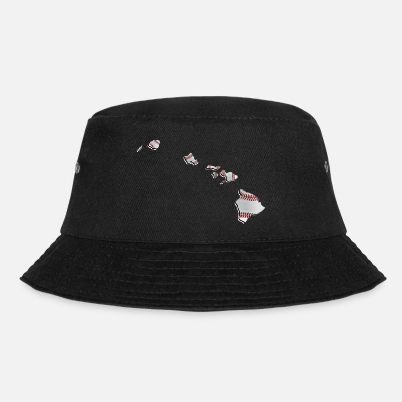 Echter Baseball in der Hawaii State Landkarte - Bucket Hat - Schwarz