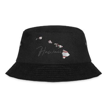 Echter Baseball in der Hawaii State Landkarte HI - Bucket Hat - Schwarz - Vorne - Lela (165cm)