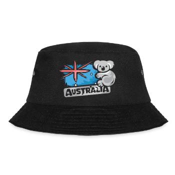 Australia Koala Comic Bear Nature Animal Logo Cartoon - Bucket Hat - black - Front - Lela (165cm)