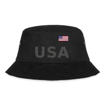TEAM USA amerikanische Flagge Fahne über Schrift - Bucket Hat - Schwarz - Vorne - Lela (165cm)