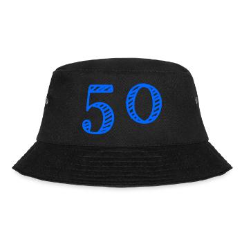 50. 50 YEARS. 50th ANNIVERSARY. 50 YEARS ANNIVERSARY. - Bucket Hat - black - Front - Lela (165cm)