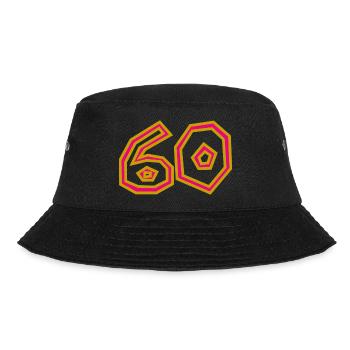 60. 60 JAHRE. 60-JÄHRIGES JUBILÄUM. 60. GEBURTSTAG. - Bucket Hat - Schwarz - Vorne - Lela (165cm)