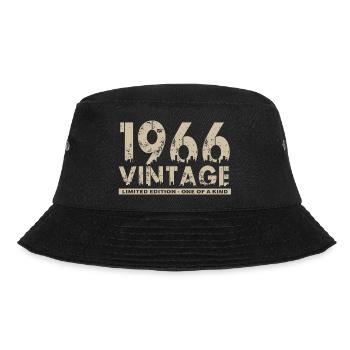 Jahrgang 1966 Bursdag - Unikat - Bucket Hat - Schwarz - Vorne - Lela (165cm)