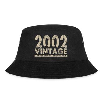 Jahrgang 2002 Bursdag - Unikat - Bucket Hat - Schwarz - Vorne - Lela (165cm)