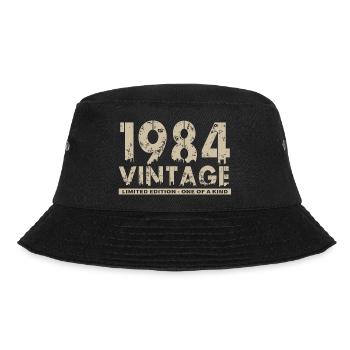 Jahrgang 1984 Bursdag - Unikat - Bucket Hat - Schwarz - Vorne - Lela (165cm)