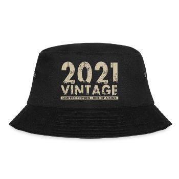Jahrgang 2021 Bursdag - Unikat - Bucket Hat - Schwarz - Vorne - Lela (165cm)