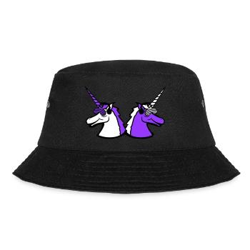 2 Coole DJ Einhörner Zwei Team Party Club Musik - Bucket Hat - Schwarz - Vorne - Lela (165cm)