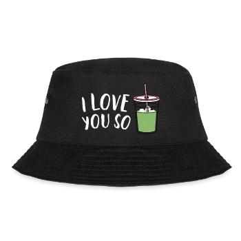 I Love You - Bucket Hat - Schwarz - Vorne - Lela (165cm)