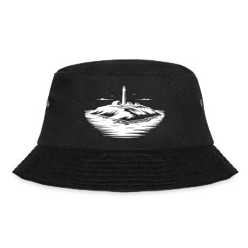 Einsame Insel mit Leuchtturm an der Küste - Bucket Hat - Schwarz - Vorne - Lela (165cm)